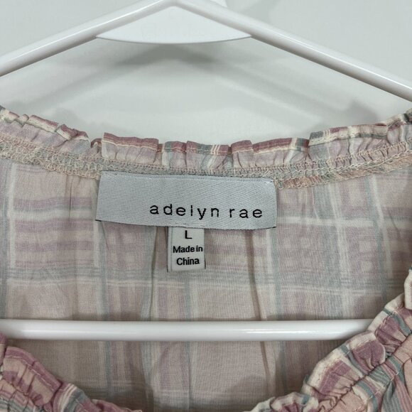 Adelyn Rae Large Pink Plaid Sleeveless Prairie Flounce Dress with Pockets - Picture 9 of 16